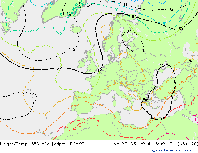 Height/Temp. 850 hPa ECMWF Seg 27.05.2024 06 UTC