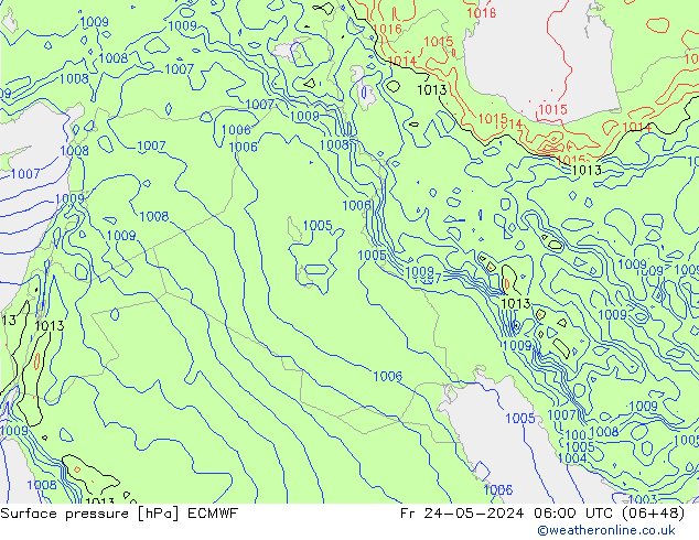 Yer basıncı ECMWF Cu 24.05.2024 06 UTC