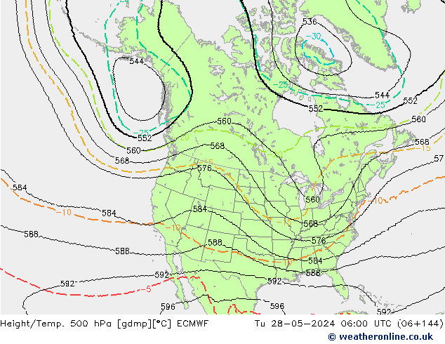 Height/Temp. 500 hPa ECMWF 星期二 28.05.2024 06 UTC