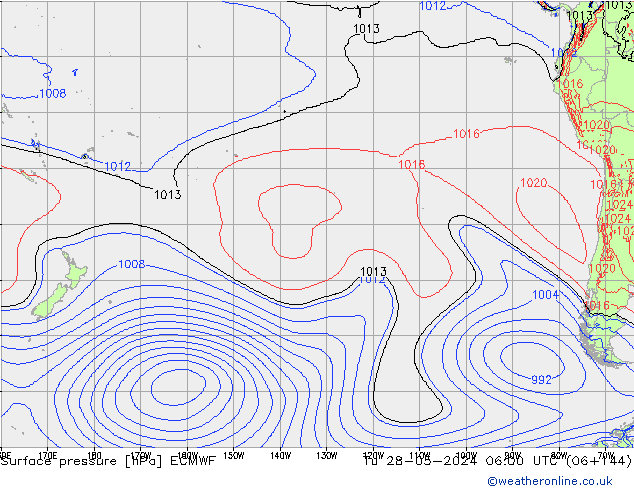 Yer basıncı ECMWF Sa 28.05.2024 06 UTC