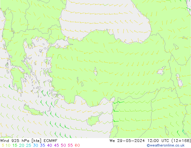 Wind 925 hPa ECMWF wo 29.05.2024 12 UTC