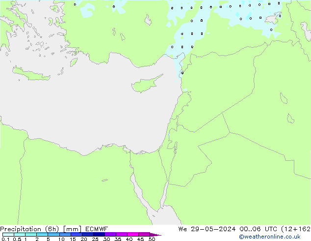 Precipitation (6h) ECMWF St 29.05.2024 06 UTC