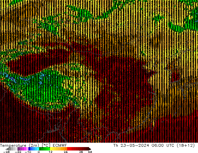 温度图 ECMWF 星期四 23.05.2024 06 UTC
