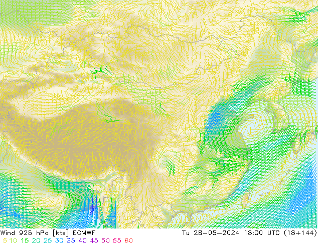 风 925 hPa ECMWF 星期二 28.05.2024 18 UTC