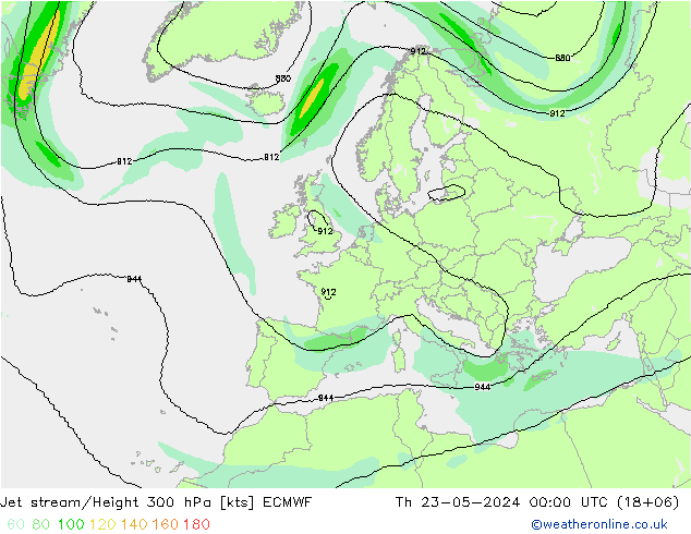 高速氣流 ECMWF 星期四 23.05.2024 00 UTC
