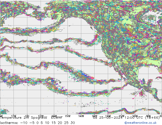 Temperatuurkaart Spaghetti ECMWF za 25.05.2024 12 UTC