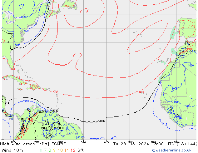 High wind areas ECMWF Tu 28.05.2024 18 UTC