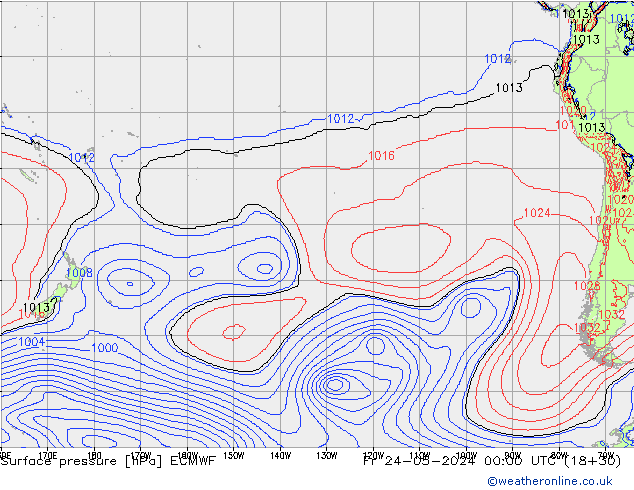 Bodendruck ECMWF Fr 24.05.2024 00 UTC