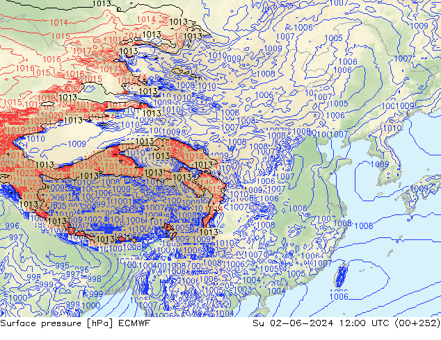 地面气压 ECMWF 星期日 02.06.2024 12 UTC
