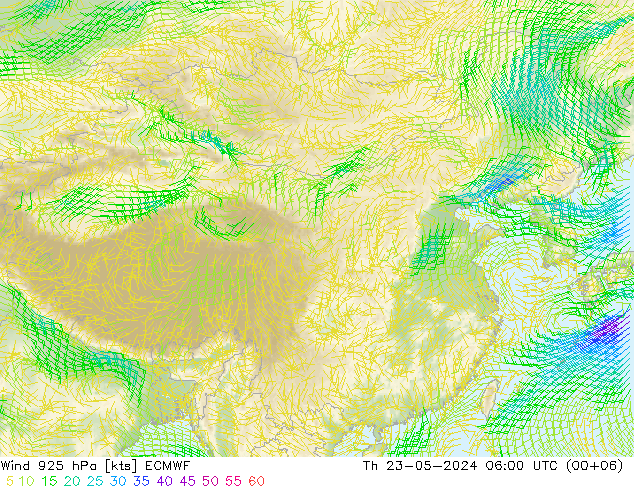 风 925 hPa ECMWF 星期四 23.05.2024 06 UTC