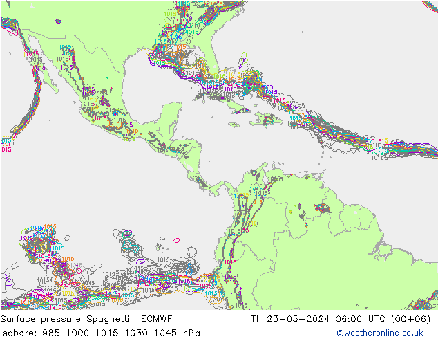 Yer basıncı Spaghetti ECMWF Per 23.05.2024 06 UTC