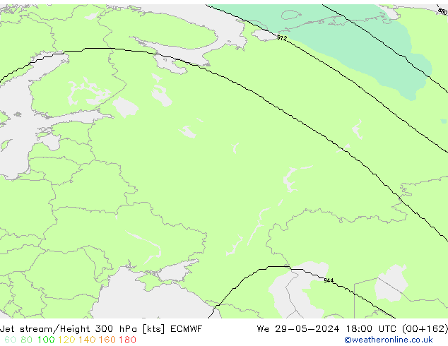 Corriente en chorro ECMWF mié 29.05.2024 18 UTC