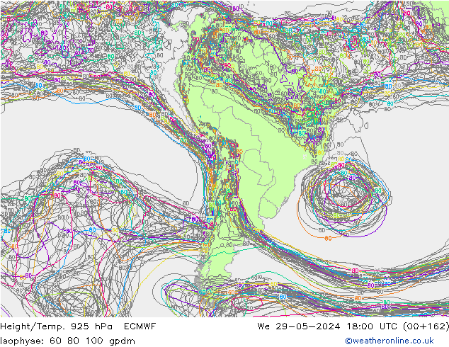 Height/Temp. 925 гПа ECMWF ср 29.05.2024 18 UTC