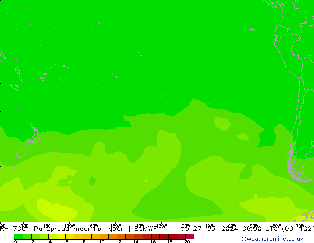 RH 700 hPa Spread ECMWF Mo 27.05.2024 06 UTC