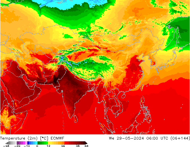 карта температуры ECMWF ср 29.05.2024 06 UTC