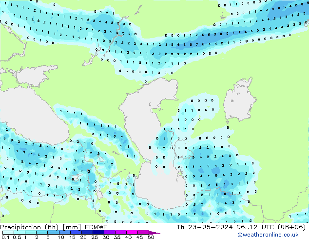 Yağış (6h) ECMWF Per 23.05.2024 12 UTC
