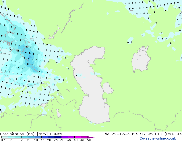 Yağış (6h) ECMWF Çar 29.05.2024 06 UTC