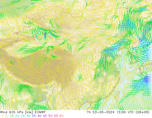 风 925 hPa ECMWF 星期四 23.05.2024 12 UTC