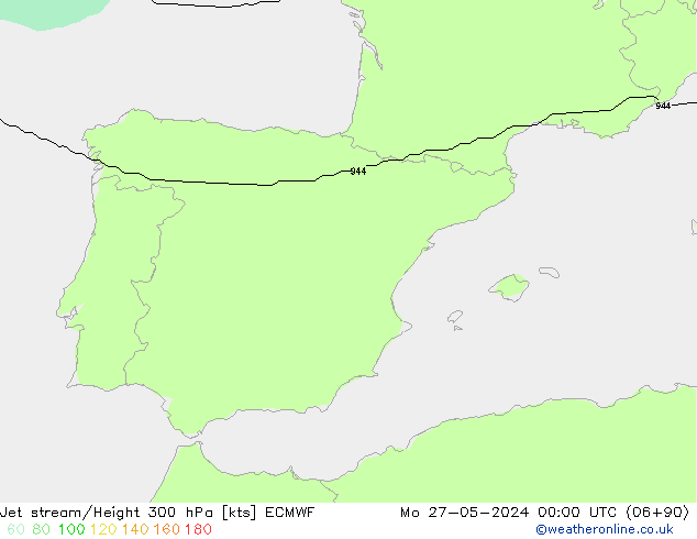 Jet stream ECMWF Seg 27.05.2024 00 UTC