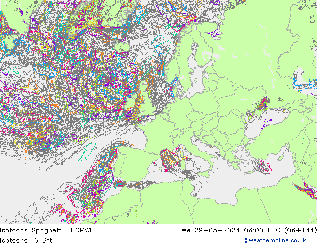 Isotachen Spaghetti ECMWF Mi 29.05.2024 06 UTC