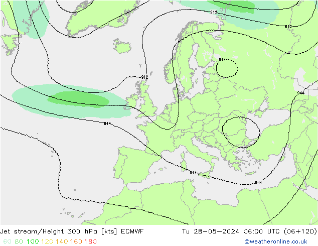 Corrente a getto ECMWF mar 28.05.2024 06 UTC