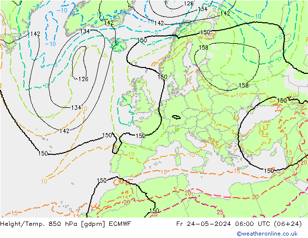 Yükseklik/Sıc. 850 hPa ECMWF Cu 24.05.2024 06 UTC