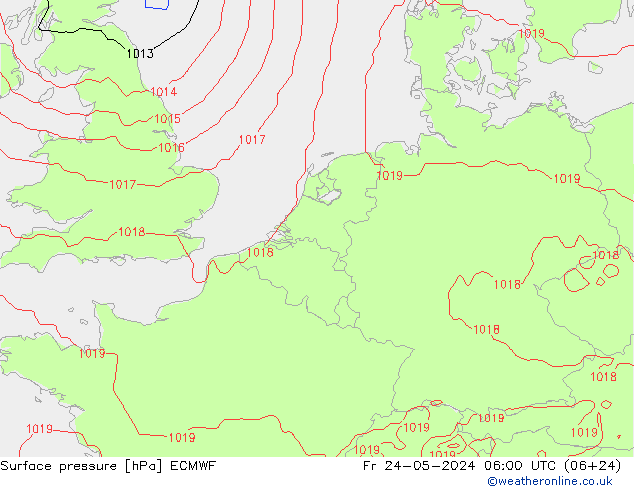 地面气压 ECMWF 星期五 24.05.2024 06 UTC