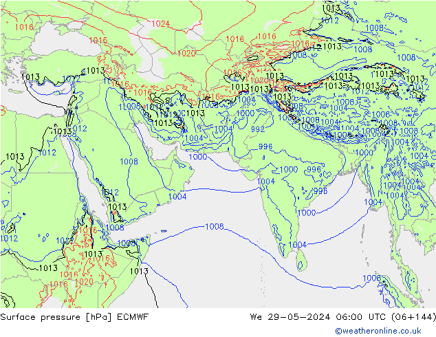 地面气压 ECMWF 星期三 29.05.2024 06 UTC