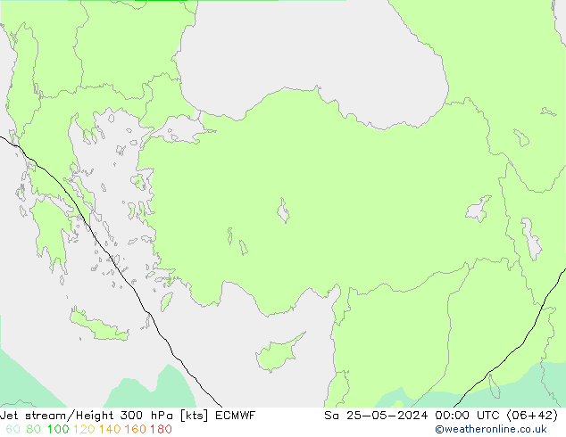 Straalstroom ECMWF za 25.05.2024 00 UTC