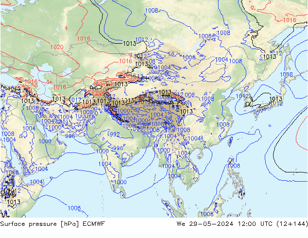 Pressione al suolo ECMWF mer 29.05.2024 12 UTC