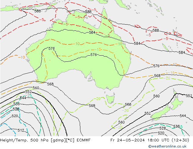 Géop./Temp. 500 hPa ECMWF ven 24.05.2024 18 UTC