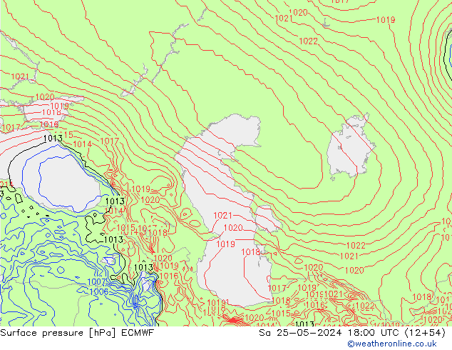 Pressione al suolo ECMWF sab 25.05.2024 18 UTC