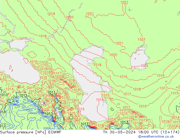 Bodendruck ECMWF Do 30.05.2024 18 UTC