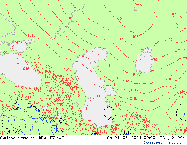 Surface pressure ECMWF Sa 01.06.2024 00 UTC