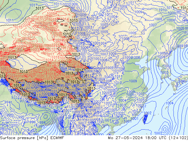 Yer basıncı ECMWF Pzt 27.05.2024 18 UTC