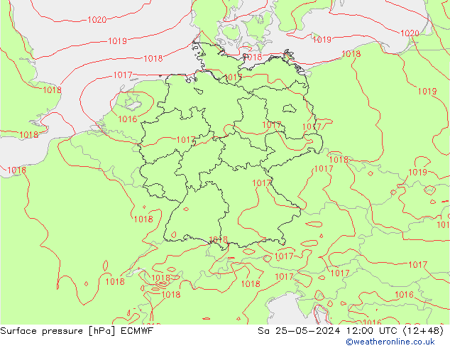Luchtdruk (Grond) ECMWF za 25.05.2024 12 UTC