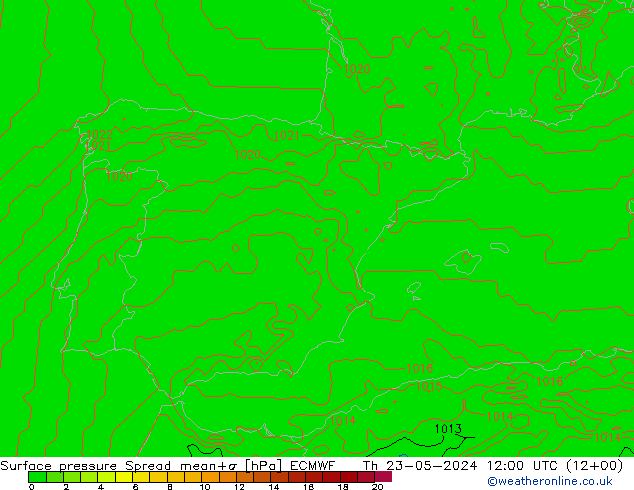 Yer basıncı Spread ECMWF Per 23.05.2024 12 UTC