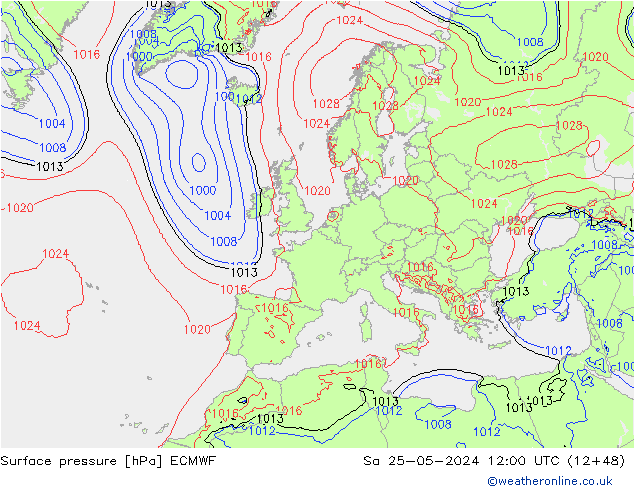 Yer basıncı ECMWF Cts 25.05.2024 12 UTC