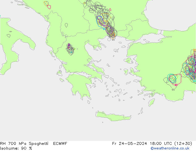 RV 700 hPa Spaghetti ECMWF vr 24.05.2024 18 UTC