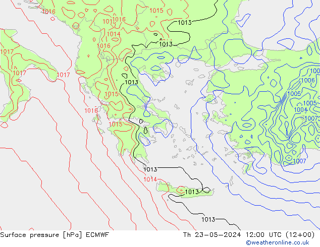 pression de l'air ECMWF jeu 23.05.2024 12 UTC