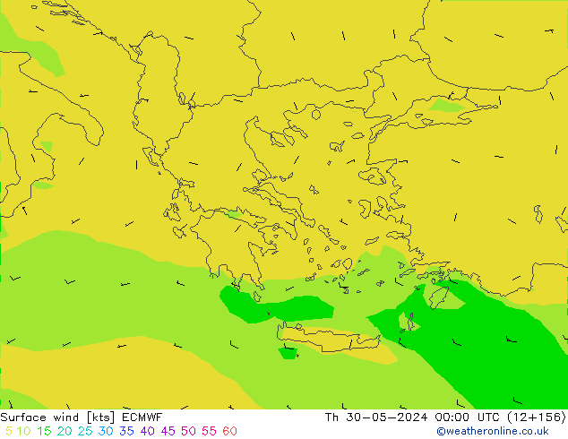 Rüzgar 10 m ECMWF Per 30.05.2024 00 UTC