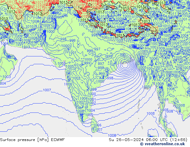 Surface pressure ECMWF Su 26.05.2024 06 UTC