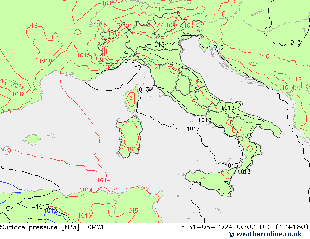 ciśnienie ECMWF pt. 31.05.2024 00 UTC