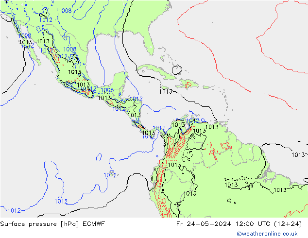 Surface pressure ECMWF Fr 24.05.2024 12 UTC