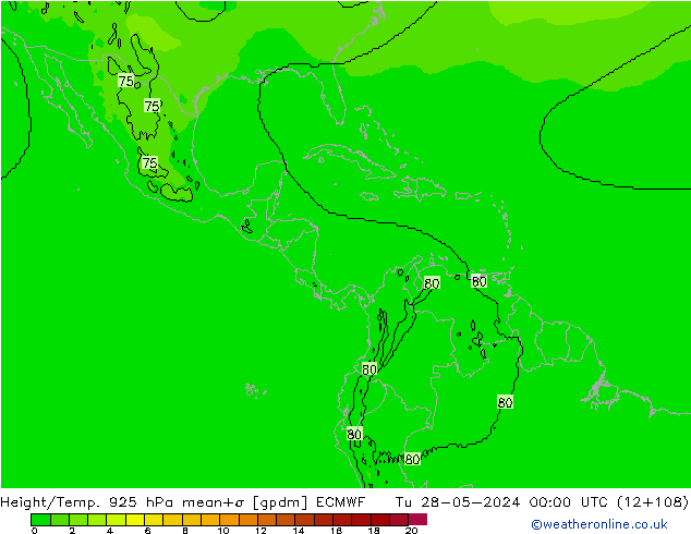 Hoogte/Temp. 925 hPa ECMWF di 28.05.2024 00 UTC