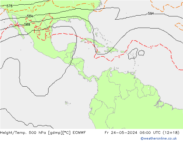 Yükseklik/Sıc. 500 hPa ECMWF Cu 24.05.2024 06 UTC