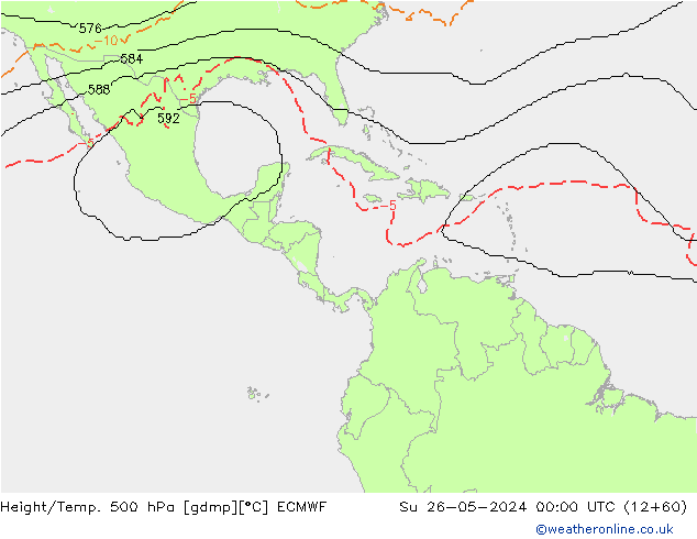 Height/Temp. 500 hPa ECMWF Su 26.05.2024 00 UTC