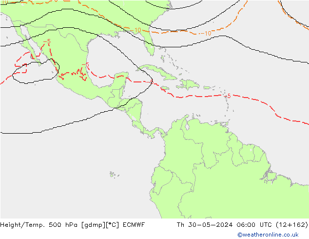 Height/Temp. 500 hPa ECMWF Th 30.05.2024 06 UTC