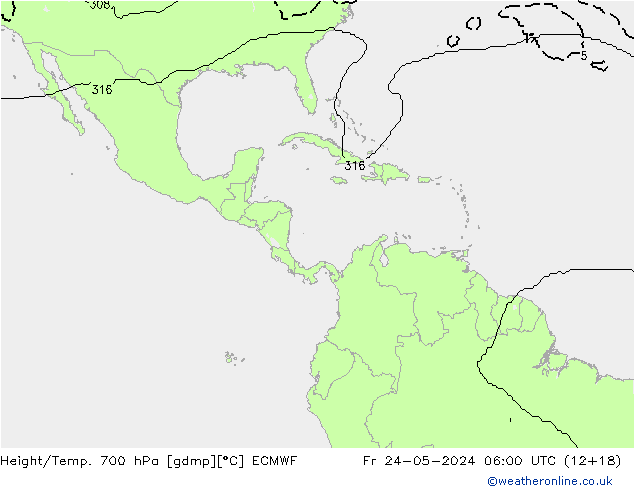 Height/Temp. 700 hPa ECMWF  24.05.2024 06 UTC