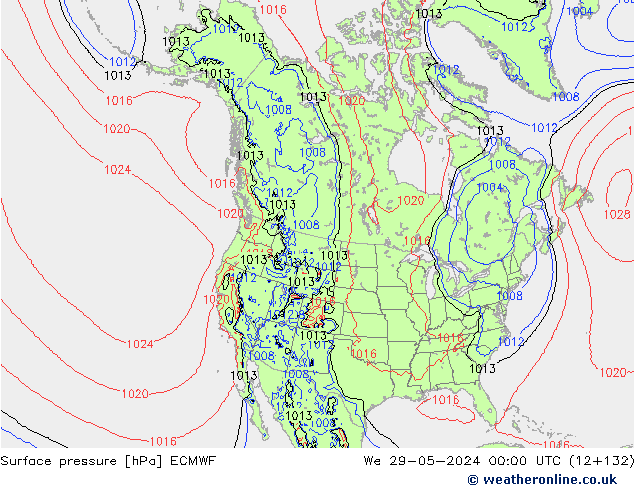 Bodendruck ECMWF Mi 29.05.2024 00 UTC